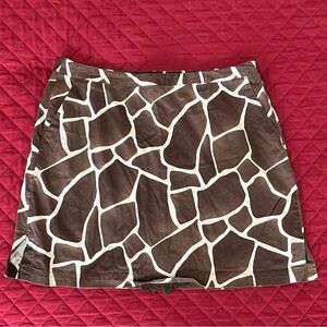 Giraffe-Print Brown & Cream Skort - Women